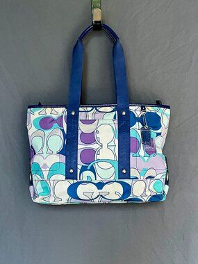 VINTAGE Coach Poppy Kyra Signature Scarf Print Bag Y2K